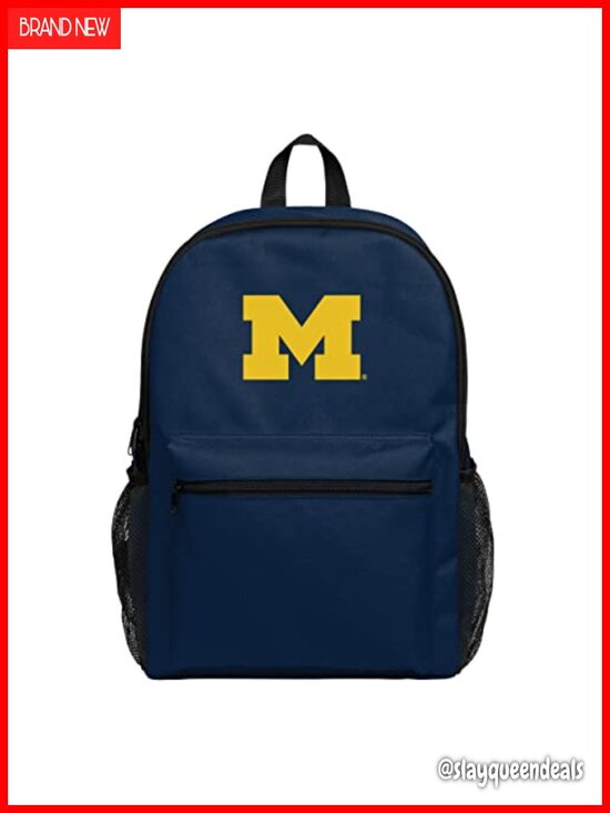 Officially Licensed NCAA Michigan Wolverines Laptop Backpack with Side Mesh